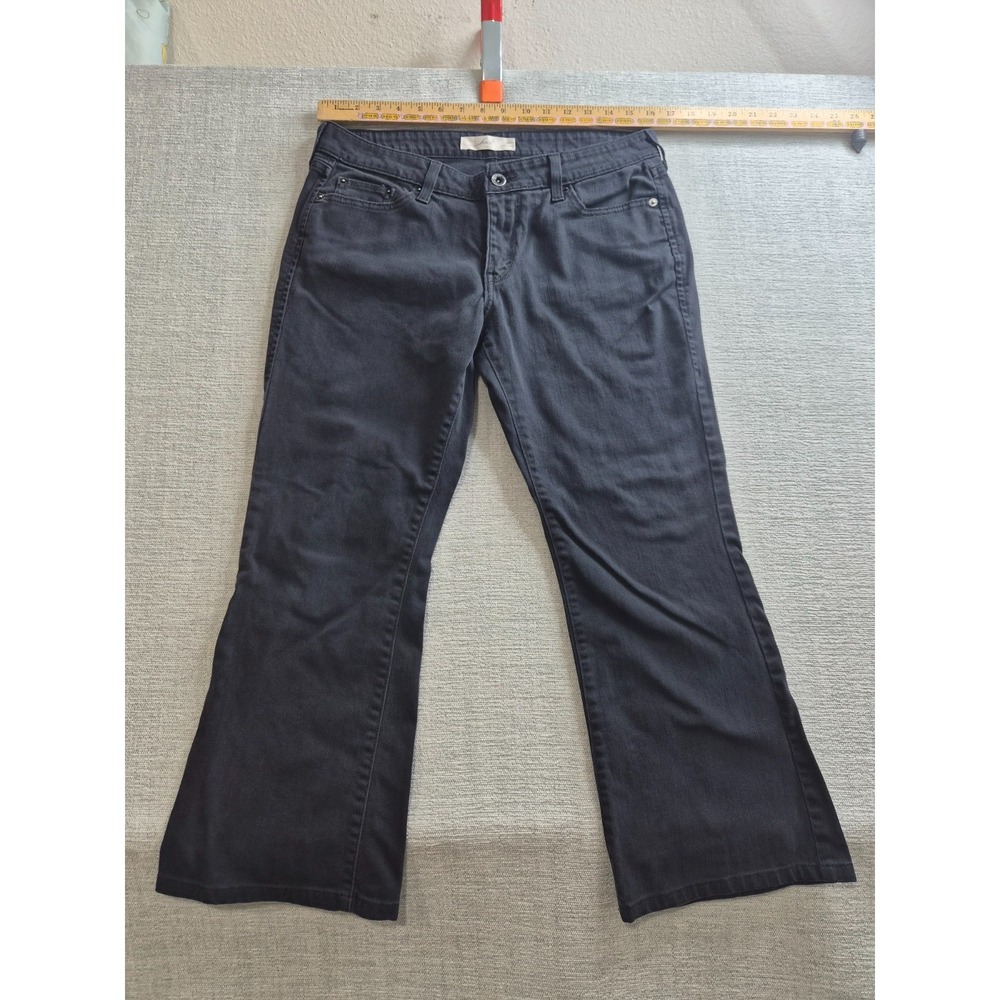 Levi's 553 Bootcut Jeans Womens 8 Black Denim Dark Wash Cotton Stretch Casual